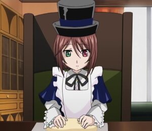 Rating: Safe Score: 0 Tags: 1girl brown_hair frills green_eyes hat heterochromia image long_sleeves looking_at_viewer red_eyes screenshot solo souseiseki top_hat upper_body User: admin