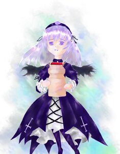 Rating: Safe Score: 0 Tags: 1girl black_wings boots closed_eyes cross dress full_body hairband image long_hair long_sleeves solo suigintou wings User: admin
