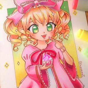 Rating: Safe Score: 0 Tags: 1990s_(style) 1girl blonde_hair bow dress frills glint green_eyes hair_bow hina_ichigo hinaichigo image looking_at_viewer marker_(medium) pink_bow ribbon smile solo sparkle sparkle_background traditional_media wavy_hair User: admin
