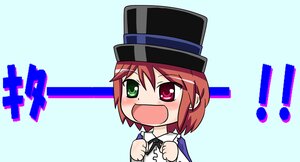Rating: Safe Score: 0 Tags: !! 1girl :d blush green_eyes hat heterochromia image long_sleeves open_mouth red_eyes short_hair smile solo souseiseki top_hat User: admin