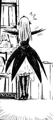 1girl greyscale image long_hair monochrome skirt solo suigintou surprised