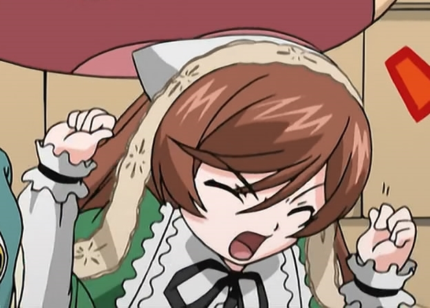 1girl brown_hair closed_eyes dress frills green_dress hat image long_sleeves open_mouth siblings sisters solo suiseiseki