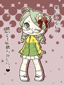 Rating: Safe Score: 0 Tags: 1girl blush chibi drill_hair flower glasses green_eyes green_hair hair_ornament heart image kanaria one_eye_closed rose skirt solo standing star_(symbol) tongue tongue_out twin_drills User: admin