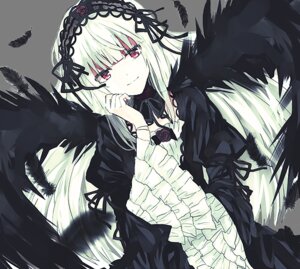 Rating: Safe Score: 0 Tags: 1girl black_dress black_feathers black_wings dress feathered_wings feathers flower frills gothic_lolita hairband image lolita_fashion lolita_hairband long_hair long_sleeves looking_at_viewer pink_eyes red_eyes ribbon rose silver_hair smile solo suigintou very_long_hair white_background wings User: admin