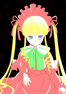 Rating: Safe Score: 0 Tags: 1girl blonde_hair blue_eyes bonnet bow bowtie capelet dress flower green_bow green_neckwear image long_hair long_sleeves looking_at_viewer pink_flower pink_rose red_dress red_flower red_rose rose shinku solo twintails very_long_hair User: admin