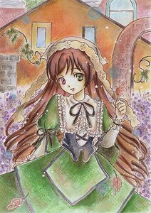 Rating: Safe Score: 0 Tags: 1girl brown_hair dress flower frills green_dress green_eyes hat heterochromia image long_hair long_sleeves looking_at_viewer open_mouth red_eyes ribbon solo suiseiseki traditional_media very_long_hair watercolor_(medium) watering_can User: admin