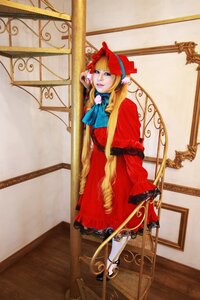 Rating: Safe Score: 0 Tags: 1girl blonde_hair blue_eyes bow dress full_body long_hair pantyhose photo red_dress shinku solo standing User: admin