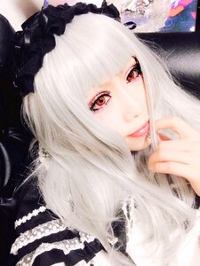 Rating: Safe Score: 0 Tags: 1girl bangs closed_mouth eyelashes gothic_lolita lace lips lolita_fashion long_hair looking_at_viewer portrait red_eyes red_lips solo suigintou traditional_media white_hair User: admin