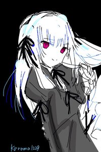 Rating: Safe Score: 0 Tags: 1girl bangs black_dress black_ribbon closed_mouth dress eyebrows_visible_through_hair hairband image long_hair long_sleeves looking_at_viewer neck_ribbon ribbon simple_background smile solo suigintou very_long_hair User: admin