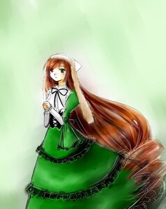 Rating: Safe Score: 0 Tags: 1girl brown_hair dress frills green_dress green_eyes head_scarf heterochromia image long_hair long_sleeves looking_at_viewer red_eyes solo standing suiseiseki very_long_hair User: admin