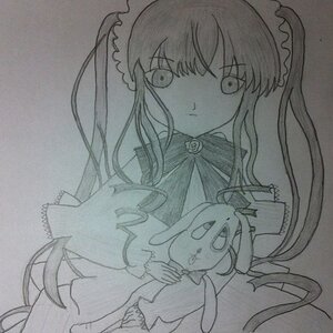 Rating: Safe Score: 0 Tags: 1girl bangs closed_mouth dress eyebrows_visible_through_hair frills holding image long_hair long_sleeves looking_at_viewer monochrome photo shinku solo stuffed_animal stuffed_bunny traditional_media twintails very_long_hair wings User: admin