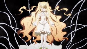 Rating: Safe Score: 0 Tags: 1girl blonde_hair dress flower hair_ornament image kirakishou long_hair solo two_side_up very_long_hair wavy_hair white_dress yellow_eyes User: admin