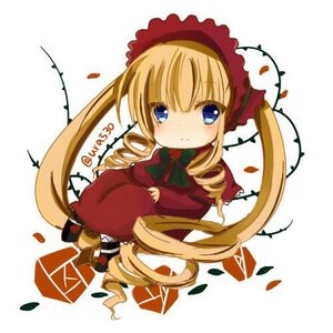 Rating: Safe Score: 0 Tags: 1girl blonde_hair blue_eyes blush bow bowtie chibi confetti dress drill_hair full_body image long_hair long_sleeves looking_at_viewer petals red_dress rose rose_petals shinku solo twintails very_long_hair white_background User: admin