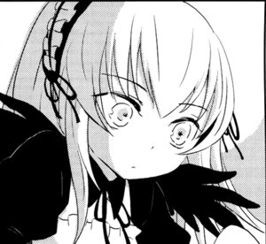 Rating: Safe Score: 0 Tags: 1girl black_border blush border closed_mouth eyebrows_visible_through_hair face greyscale hair_ribbon image letterboxed long_hair looking_at_viewer monochrome ribbon solo suigintou upper_body User: admin