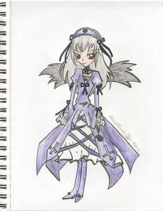 Rating: Safe Score: 0 Tags: 1girl auto_tagged black_wings boots dress frills full_body hairband image long_hair long_sleeves looking_at_viewer puffy_sleeves red_eyes rose simple_background solo standing suigintou traditional_media white_background wings User: admin