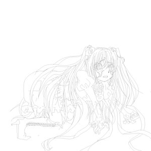 Rating: Safe Score: 0 Tags: 1girl boots dress flower frills hair_ornament image kirakishou lineart long_hair monochrome open_mouth solo striped tears twintails very_long_hair User: admin