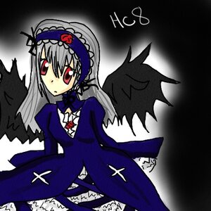 Rating: Safe Score: 0 Tags: 1girl black_wings detached_collar dress flower frills hairband image long_hair long_sleeves looking_at_viewer red_eyes rose silver_hair solo suigintou wings User: admin