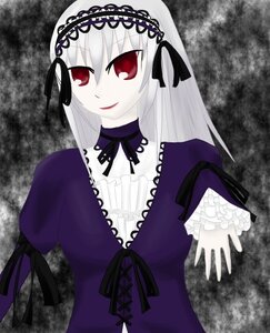 Rating: Safe Score: 0 Tags: 1girl black_ribbon detached_collar dress frills hairband image long_hair long_sleeves looking_at_viewer puffy_sleeves red_eyes ribbon smile solo suigintou upper_body wings User: admin