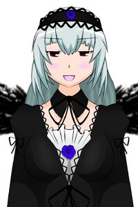 Rating: Safe Score: 0 Tags: 1girl black_dress blue_flower blush dress flower frills hairband image lolita_fashion lolita_hairband long_hair long_sleeves looking_at_viewer open_mouth red_eyes rose silver_hair simple_background smile solo suigintou upper_body white_background User: admin