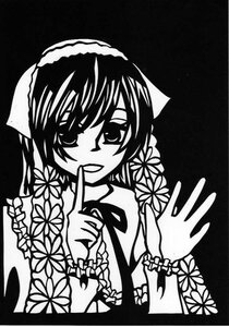 Rating: Safe Score: 0 Tags: 1girl black_background blush flower greyscale image long_hair looking_at_viewer monochrome open_mouth ribbon solo suiseiseki upper_body User: admin