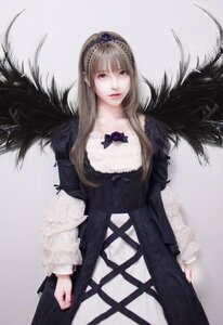 Rating: Safe Score: 0 Tags: 1girl black_wings blonde_hair dress lips long_hair long_sleeves ribbon solo suigintou wings User: admin