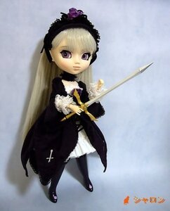 Rating: Safe Score: 0 Tags: 1girl black_dress blonde_hair cross doll dress frills full_body holding long_hair long_sleeves looking_at_viewer purple_eyes solo standing suigintou very_long_hair User: admin