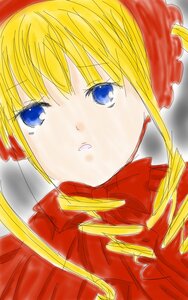 Rating: Safe Score: 0 Tags: 1girl bangs blonde_hair blue_eyes bow eyebrows_visible_through_hair flower image looking_at_viewer shinku solo User: admin