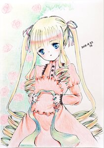 Rating: Safe Score: 0 Tags: 1girl artist_name blonde_hair blue_eyes blush curly_hair dated dress drill_hair flower hair_ribbon holding image long_hair long_sleeves looking_at_viewer marker_(medium) pink_dress pink_flower pink_rose ribbon ringlets rose shinku solo traditional_media twin_drills twintails very_long_hair watercolor_(medium) User: admin