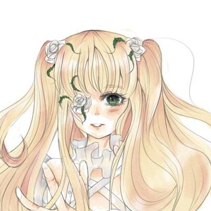 Rating: Safe Score: 0 Tags: 1girl blonde_hair flower green_eyes hair_flower hair_ornament image kirakishou long_hair rose solo traditional_media User: admin