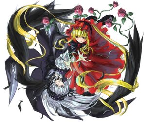 Rating: Safe Score: 0 Tags: 2girls black_wings blonde_hair dress flower frills hairband image long_hair long_sleeves multiple_girls pair red_dress red_flower red_rose rose shinku silver_hair suigintou twintails very_long_hair wings User: admin