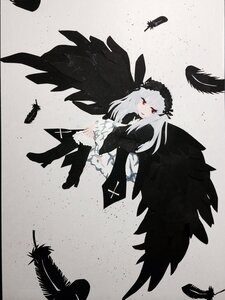 Rating: Safe Score: 0 Tags: 1girl bangs bird black_feathers black_footwear black_wings boots closed_mouth crow dress feathered_wings feathers hairband image lolita_hairband long_hair long_sleeves looking_at_viewer red_eyes solo suigintou wings User: admin