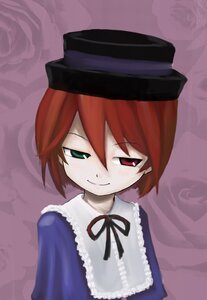 Rating: Safe Score: 0 Tags: 1girl auto_tagged closed_mouth dress frills green_eyes hat heterochromia image long_sleeves looking_at_viewer red_eyes red_hair ribbon short_hair smile solo souseiseki upper_body User: admin