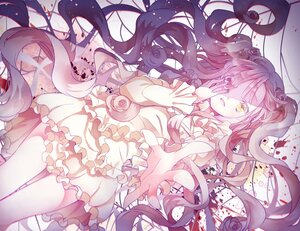 Rating: Safe Score: 0 Tags: 1girl dress eyepatch flower frills hair_flower hair_ornament image kirakishou lolita_fashion long_hair outstretched_hand pantyhose pink_hair rose solo thorns two_side_up vertical_stripes very_long_hair wavy_hair yellow_eyes User: admin