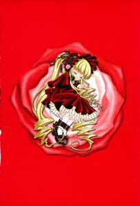Rating: Safe Score: 0 Tags: 1girl blonde_hair bonnet bow closed_eyes dress frills image long_hair long_sleeves red_dress ribbon shinku shoes sleeping solo twintails User: admin