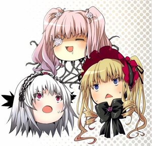 Rating: Safe Score: 0 Tags: 3girls blonde_hair blue_eyes blush bow flower hairband halftone_background image lolita_hairband long_hair looking_at_viewer multiple multiple_girls open_mouth pink_eyes pink_hair polka_dot polka_dot_background rose shinku silver_hair suigintou tagme tongue twintails User: admin
