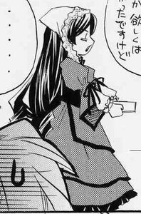 Rating: Safe Score: 0 Tags: 1girl bonnet closed_eyes greyscale image long_hair monochrome open_mouth smile solo suiseiseki User: admin