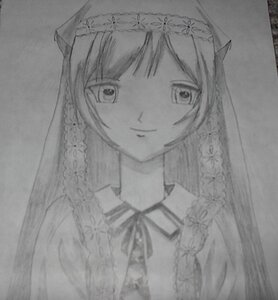 Rating: Safe Score: 0 Tags: 1girl bangs closed_mouth greyscale image jewelry looking_at_viewer monochrome portrait ribbon smile solo suiseiseki traditional_media veil User: admin