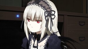 Rating: Safe Score: 0 Tags: 1girl bangs black_ribbon closed_mouth detached_collar dress eyebrows_visible_through_hair hairband image long_hair looking_at_viewer red_eyes ribbon silver_hair solo suigintou User: admin