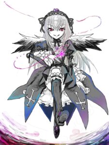 Rating: Safe Score: 0 Tags: 1girl auto_tagged black_dress black_wings boots dress feathered_wings feathers frilled_sleeves frills hairband image lolita_hairband long_hair long_sleeves looking_at_viewer red_eyes silver_hair smile solo suigintou white_background wings User: admin