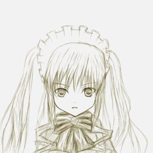 Rating: Safe Score: 0 Tags: 1girl bangs bowtie image long_hair long_sleeves looking_at_viewer maid_headdress monochrome ribbon shinku simple_background solo striped twintails upper_body vertical_stripes User: admin