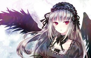 Rating: Safe Score: 0 Tags: 1girl black_dress black_ribbon black_wings detached_collar dress feathered_wings flower frills hairband image lolita_fashion lolita_hairband long_hair long_sleeves looking_at_viewer neck_ribbon puffy_sleeves red_eyes ribbon rose silver_hair solo suigintou upper_body wings User: admin