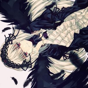 Rating: Safe Score: 0 Tags: 1girl black_feathers black_wings doll_joints dress feathered_wings feathers flower frills gothic_lolita hairband image joints lolita_fashion lolita_hairband long_hair long_sleeves looking_at_viewer pink_eyes ribbon rose silver_hair smile solo suigintou wings User: admin