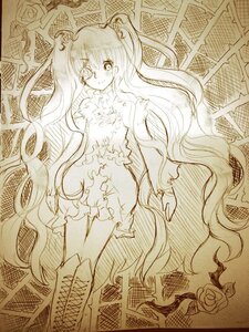 Rating: Safe Score: 0 Tags: 1girl boots dress flower image kirakishou long_hair monochrome rose smile solo thorns traditional_media very_long_hair vines User: admin