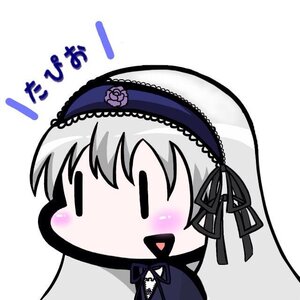 Rating: Safe Score: 0 Tags: 1girl bangs black_ribbon blush chibi dress eyebrows_visible_through_hair flower frills hairband image lolita_hairband ribbon rose simple_background solo suigintou white_background User: admin