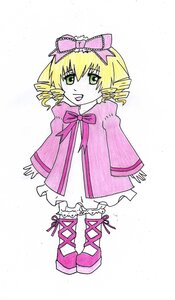 Rating: Safe Score: 0 Tags: 1girl blonde_hair bloomers bow cross-laced_footwear dress drill_hair frills full_body green_eyes hina_ichigo hinaichigo image long_sleeves open_mouth pink_bow pink_dress pink_footwear smile solo standing white_background User: admin