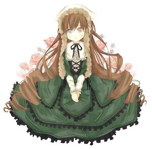 Rating: Safe Score: 0 Tags: 1girl brown_hair dress drill_hair flower frills green_dress hat head_scarf heterochromia image lolita_fashion long_hair long_sleeves looking_at_viewer red_eyes ribbon smile solo suiseiseki twin_drills very_long_hair User: admin