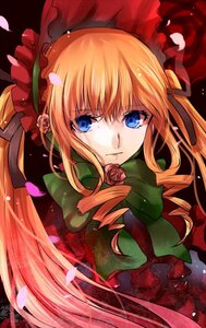 Rating: Safe Score: 0 Tags: 1girl bad_id bad_pixiv_id blonde_hair blue_eyes bonnet bow bowtie dress drill_hair flower gothic_lolita green_bow image kurozatou_owata lolita_fashion long_hair looking_at_viewer petals red_flower red_rose rose rose_petals rozen_maiden shinku solo twintails User: admin