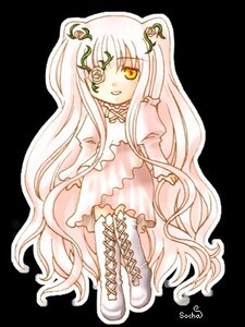 Rating: Safe Score: 0 Tags: 1girl boots cross-laced_footwear dress full_body image kirakishou long_hair long_sleeves puffy_sleeves smile solo standing traditional_media very_long_hair white_hair yellow_eyes User: admin