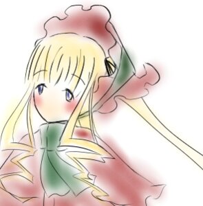 Rating: Safe Score: 0 Tags: 1girl bangs blonde_hair blue_eyes blush bonnet bow bowtie dress drill_hair hat image long_hair long_sleeves looking_at_viewer shinku sidelocks simple_background solo twin_drills upper_body very_long_hair white_background User: admin