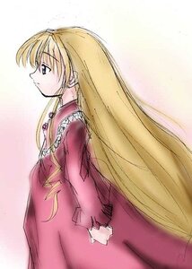 Rating: Safe Score: 0 Tags: 1girl bangs blonde_hair blue_eyes dress from_side image long_hair long_sleeves profile red_dress shinku simple_background solo very_long_hair User: admin